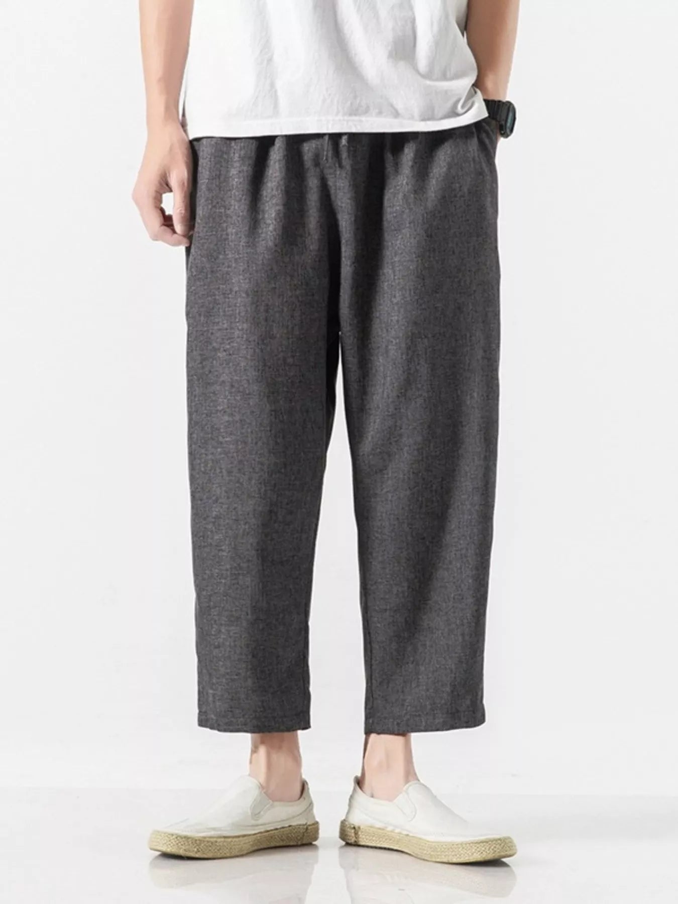 Men's Plus Size Casual Cropped Pants