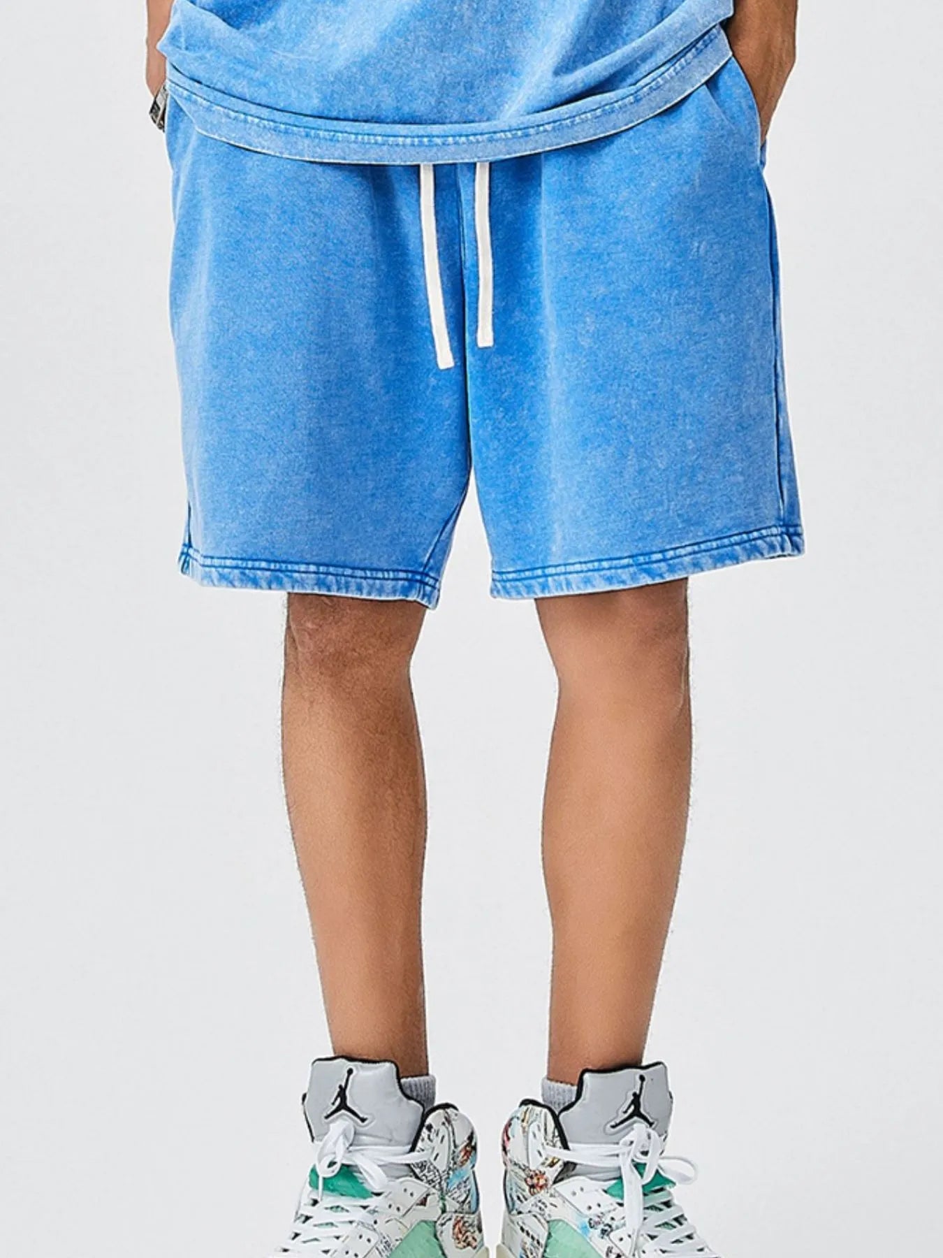 Men's Drawstring Washed Shorts