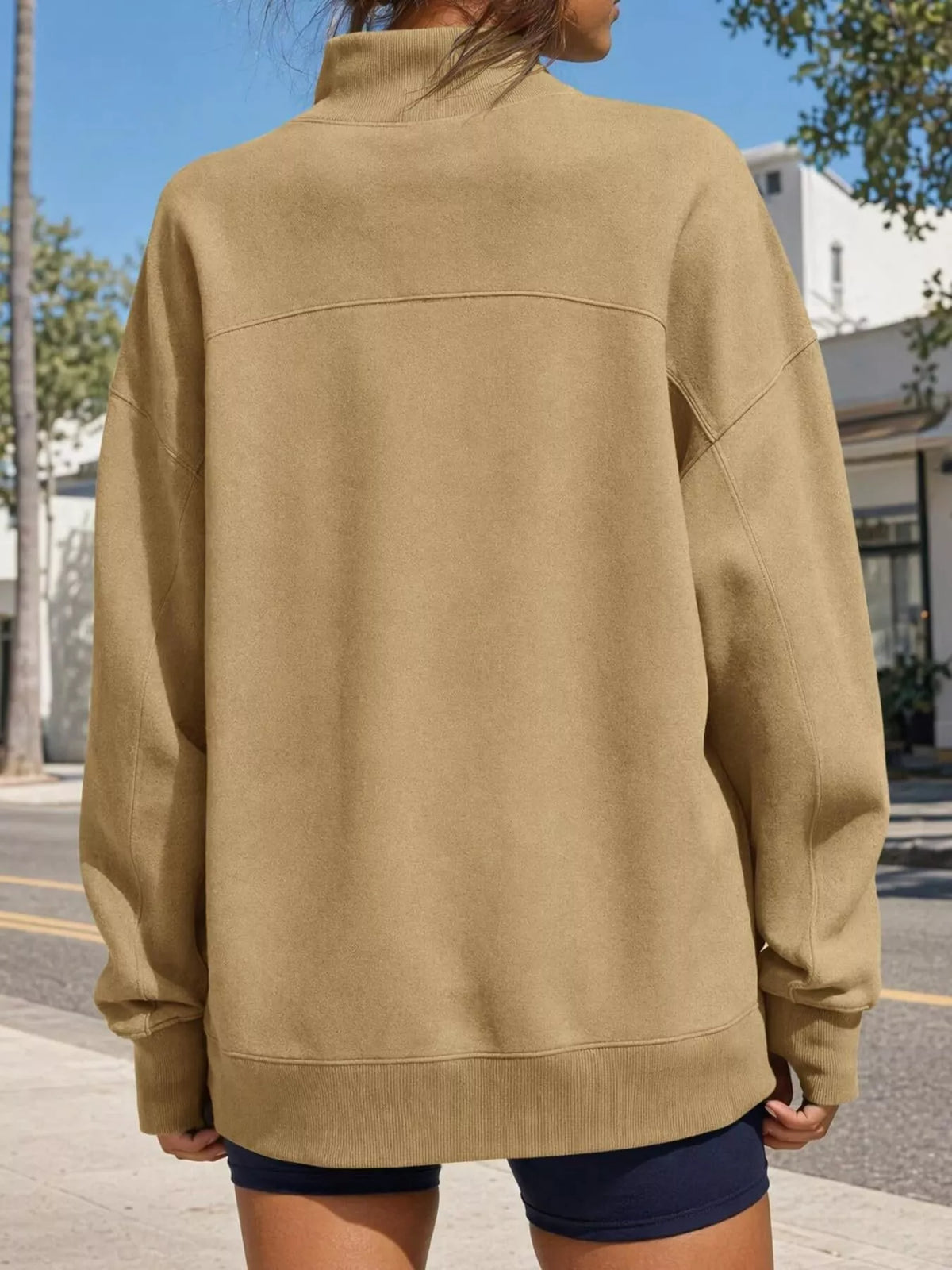 Mock Neck Oversized Sweatshirt