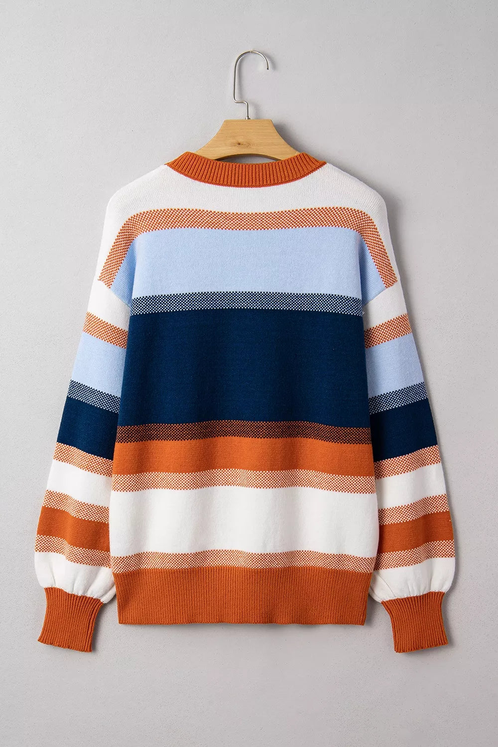 Color Block Round Neck Tunic Sweater