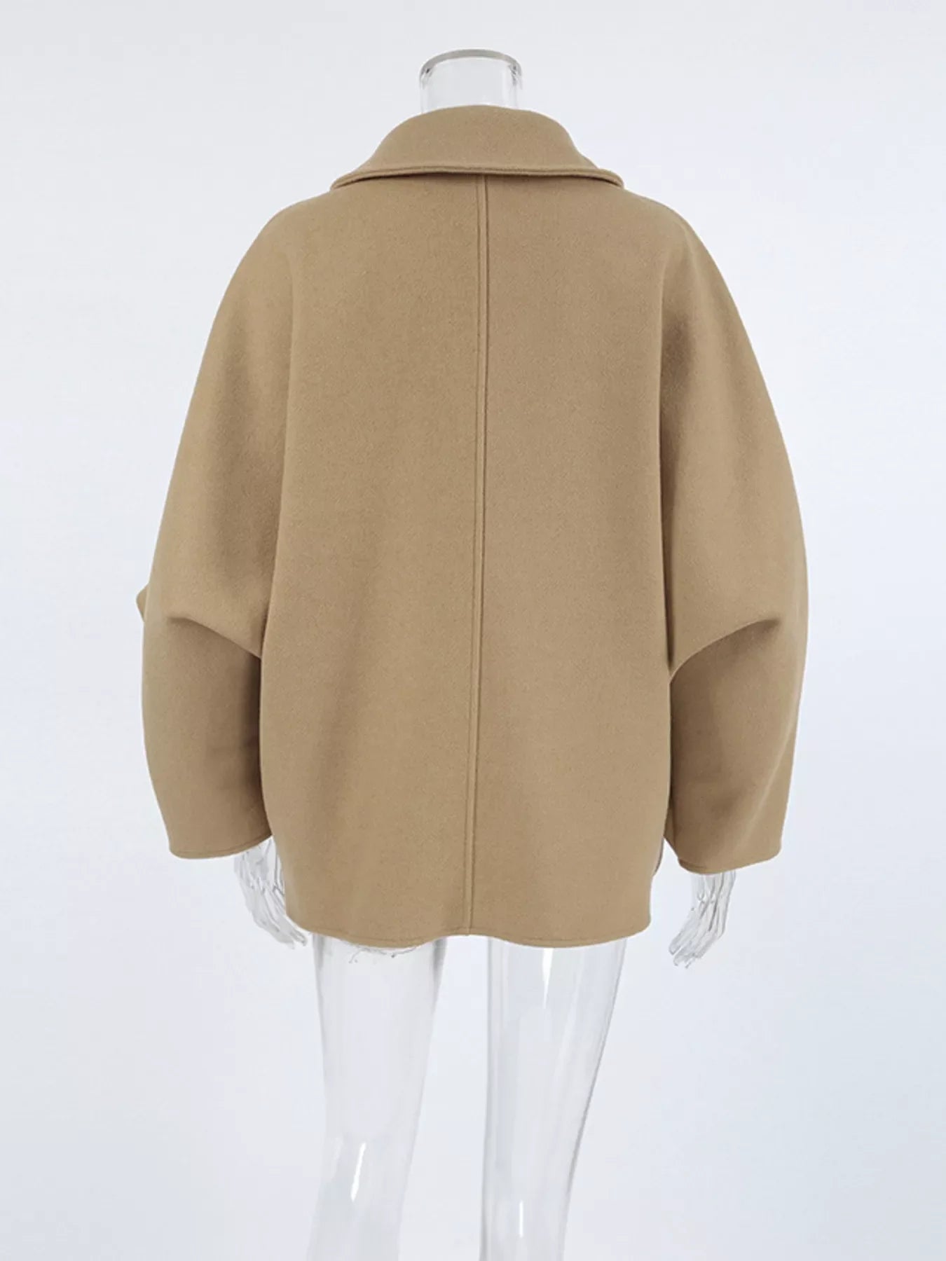 Oversized Lapel Collar Button-Down Coat