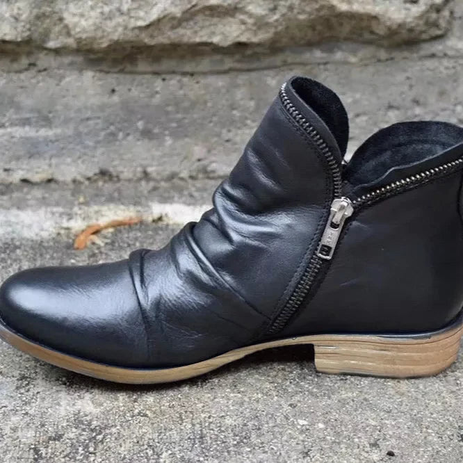 Round Toe Block Heels Boots