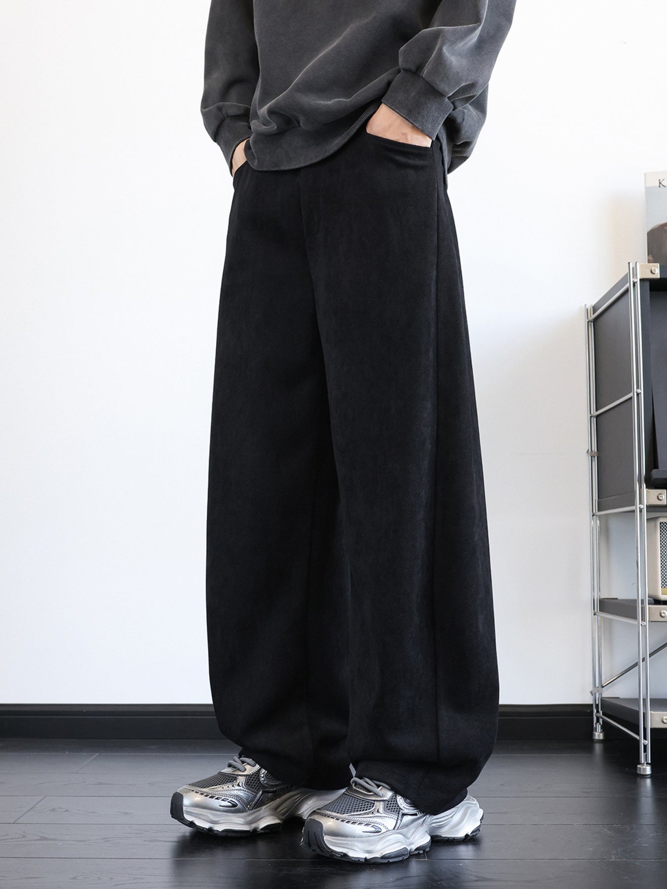 Men's Plus Size Wide-Leg Pants