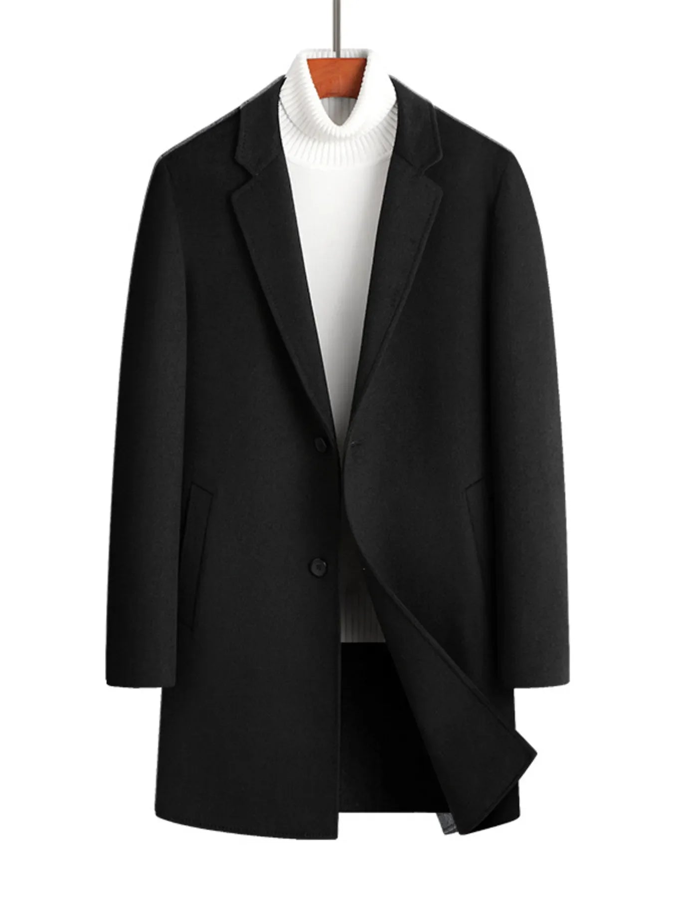 Men's Plus Size Button Up Long Sleeve Coat