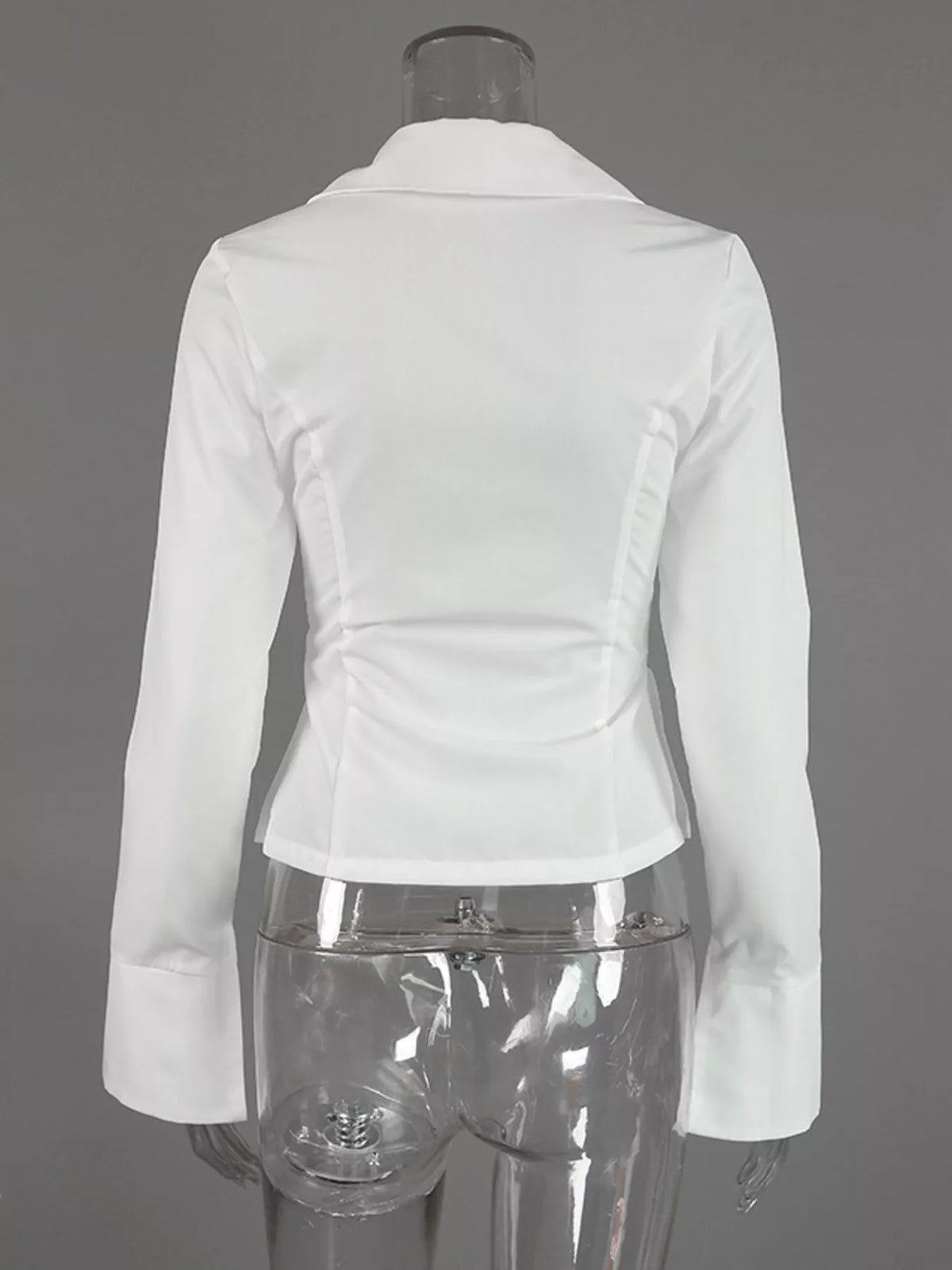 Slim-Fit Tie Front Long Sleeve Shirt
