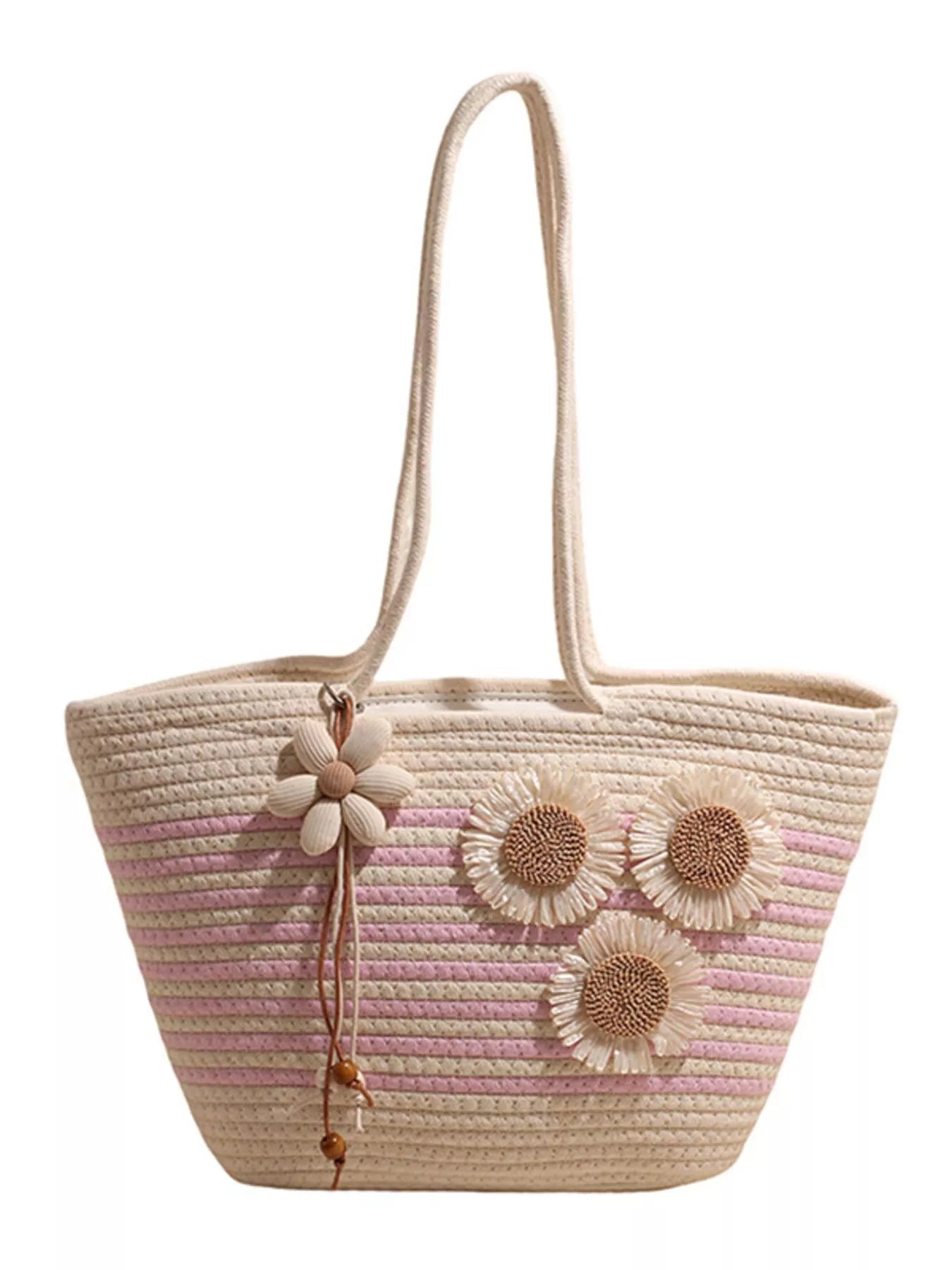 Sunflower Straw Woven Shoulder Bag