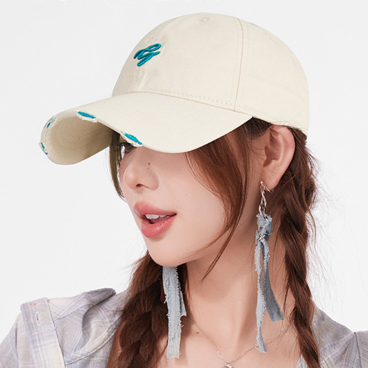 Distressed Embroidered Baseball Cap
