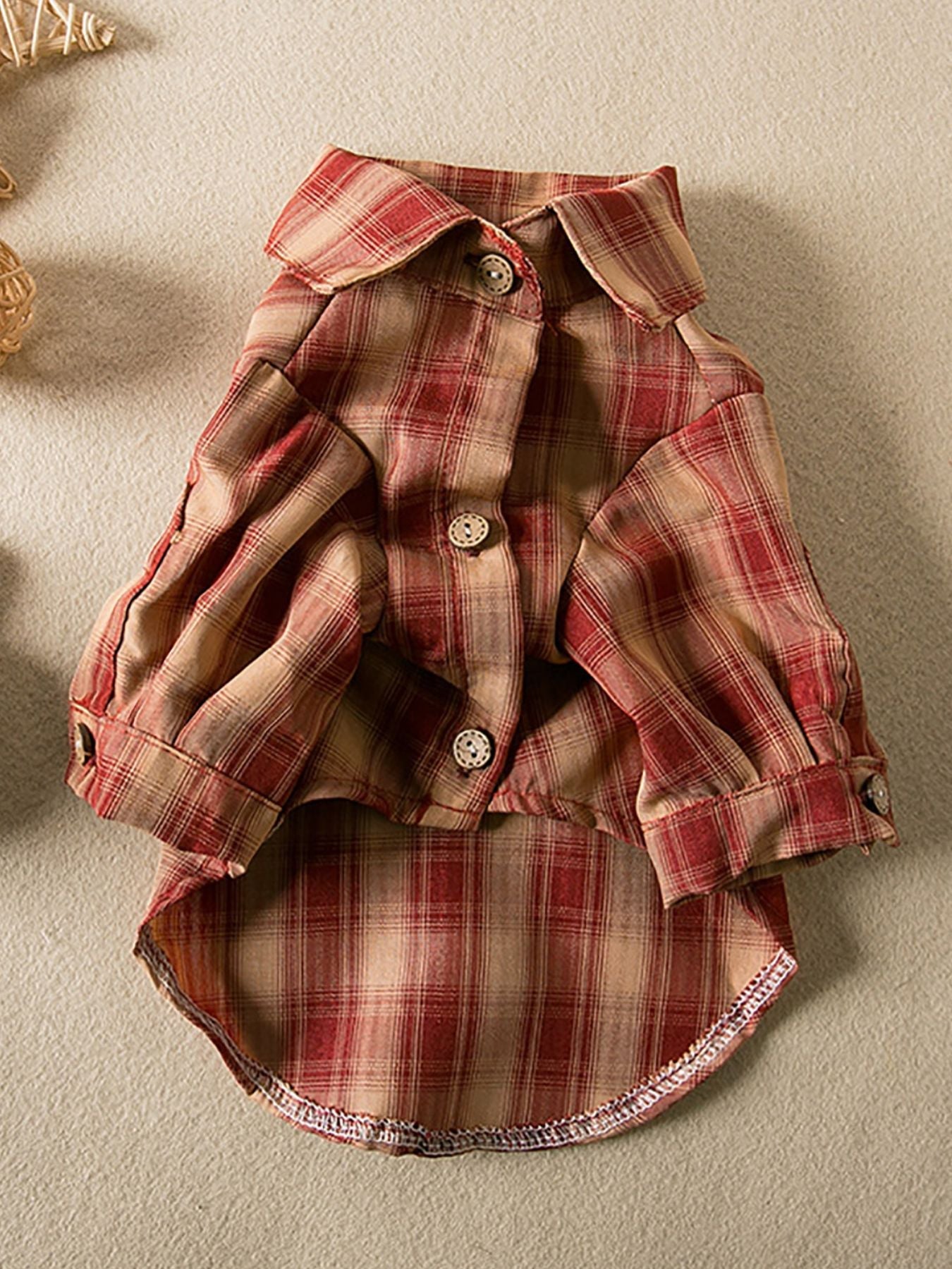 Plaid Button-Down Pet Shirt