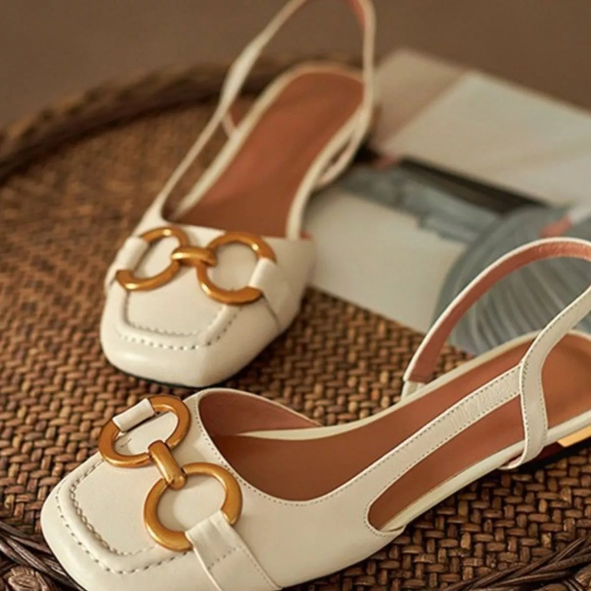 Square Toe Flats Sandals