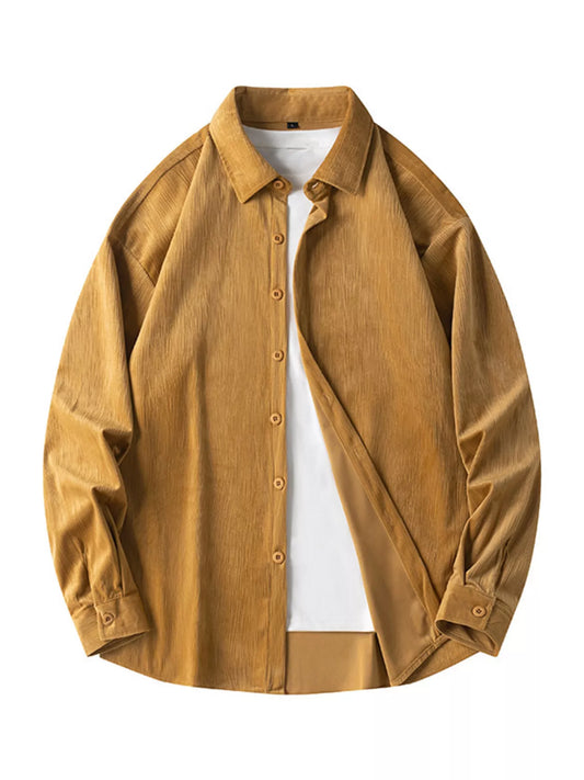 Men's Casual Corduroy Button-Down Shirt