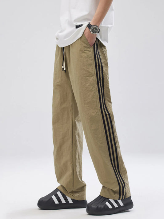 Men's Full Size Side Striped Wide Leg Pants Plus Size