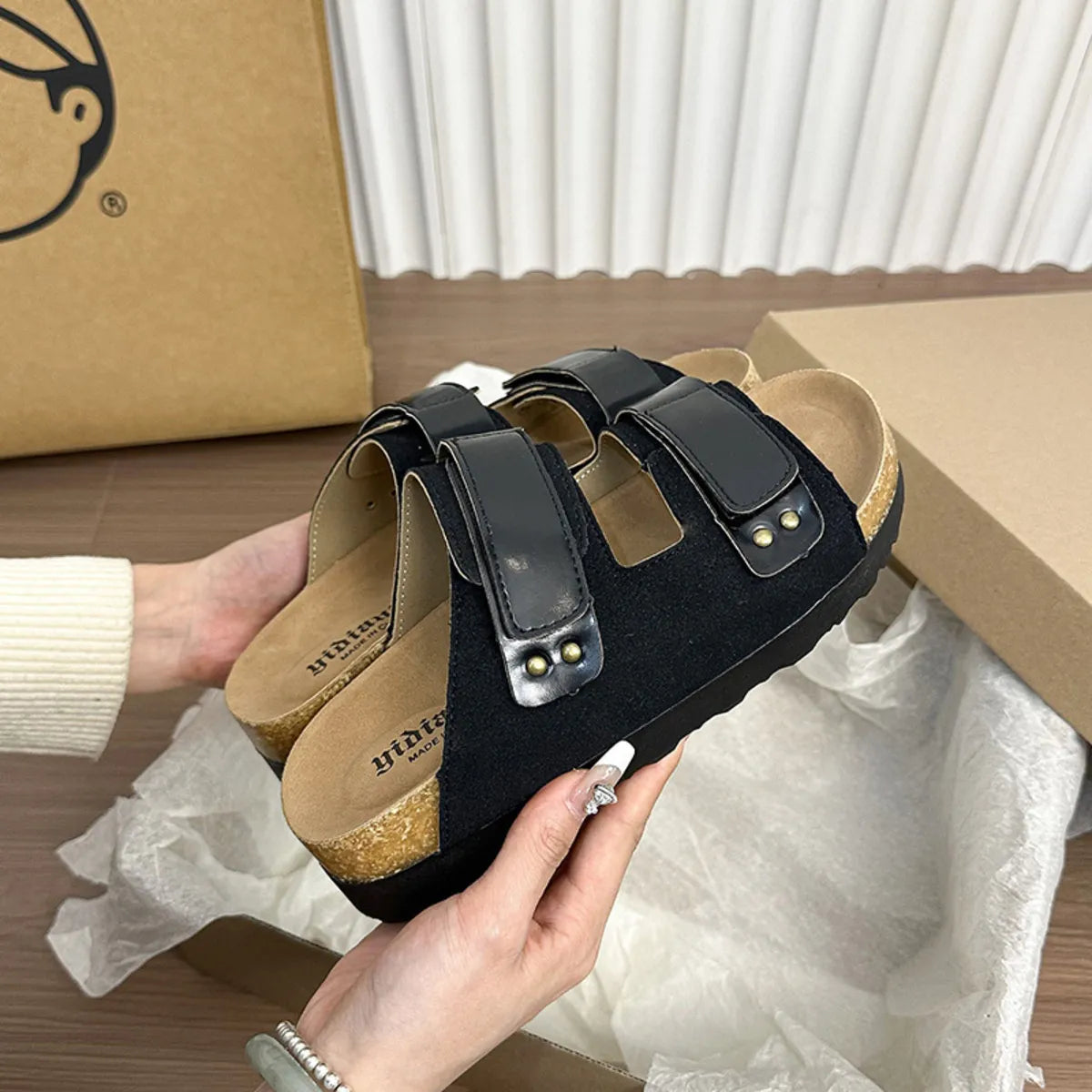 Double Buckle Platform Sandals
