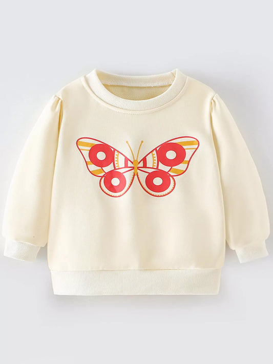 Children's Butterfly Graphic Crew Neck Sweatshirt