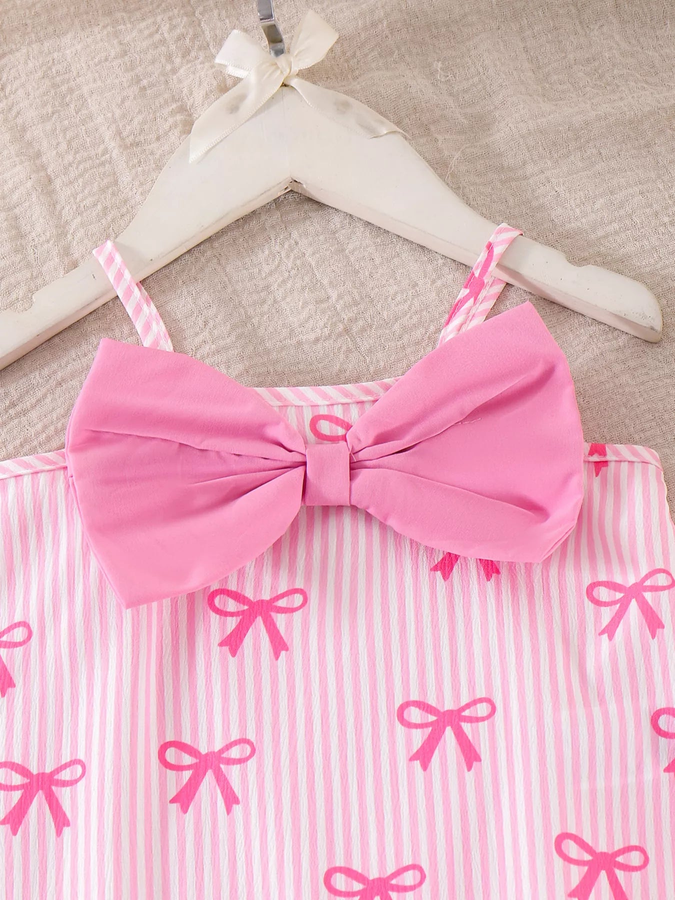 Children's Striped Bow Cami and Shorts Set