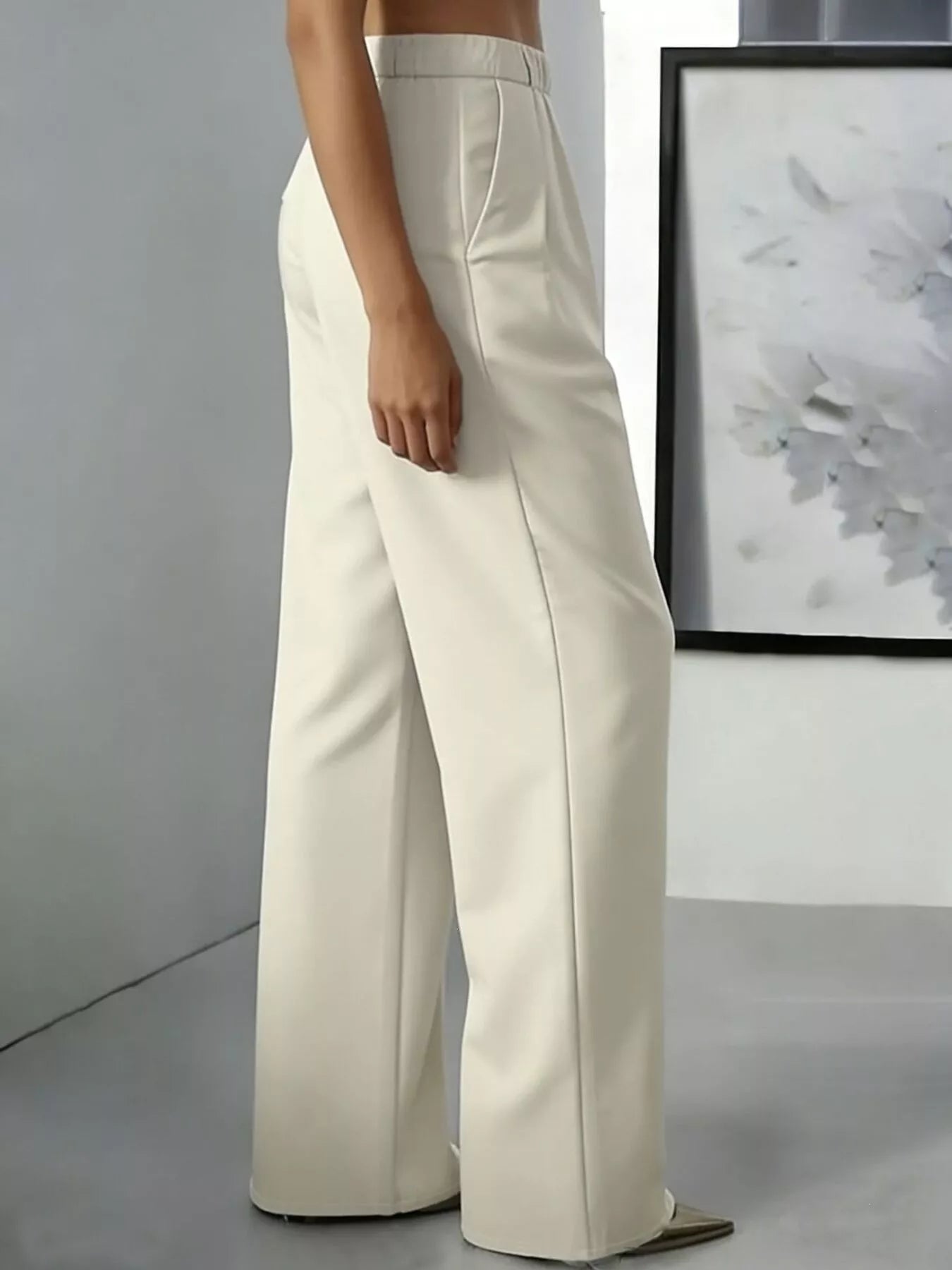 High-Waisted Pleated Wide-Leg Pants