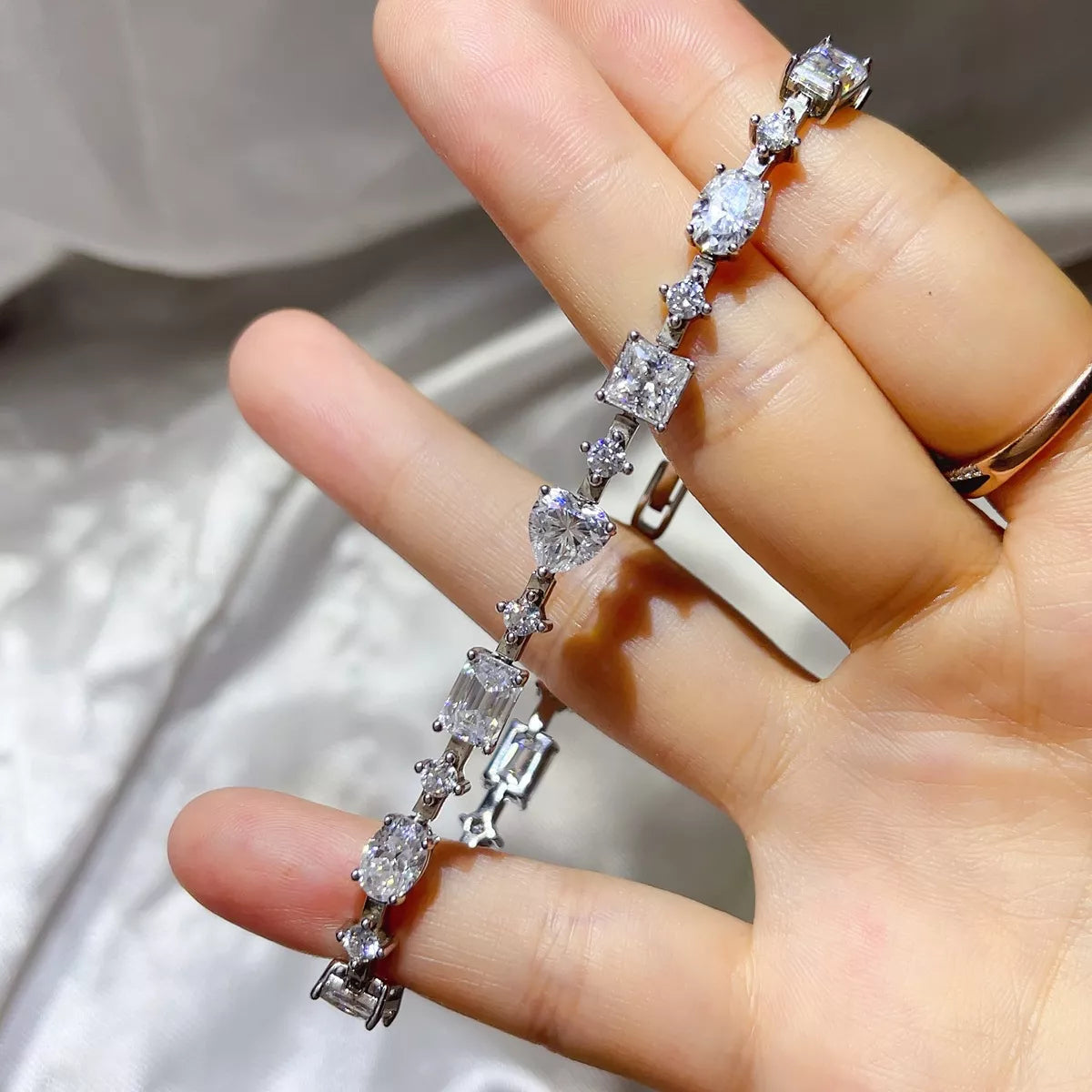 925 Sterling Silver Moissanite Bracelet