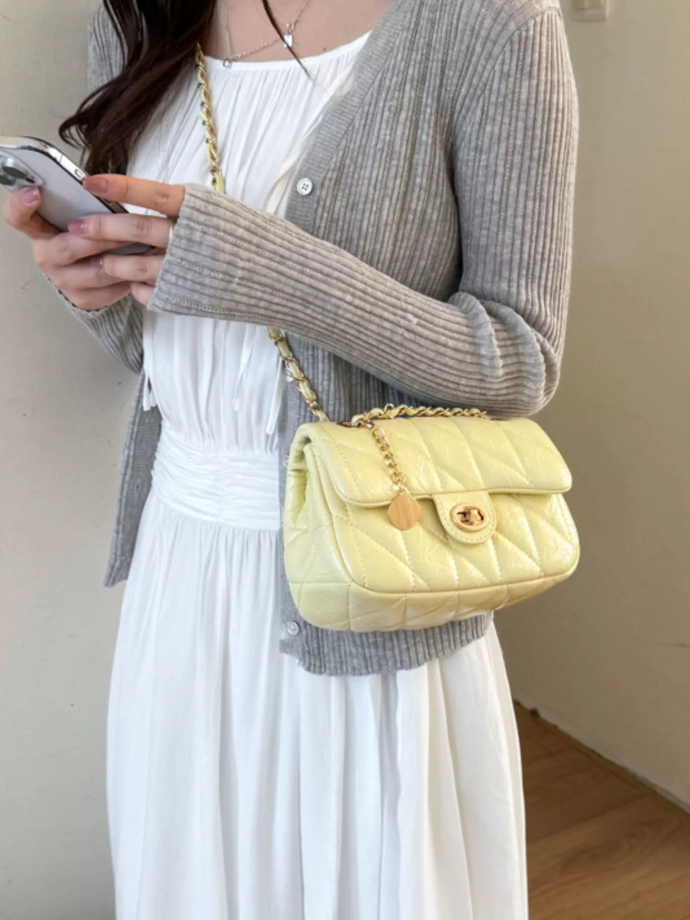 Quilted Chain Crossbody Bag