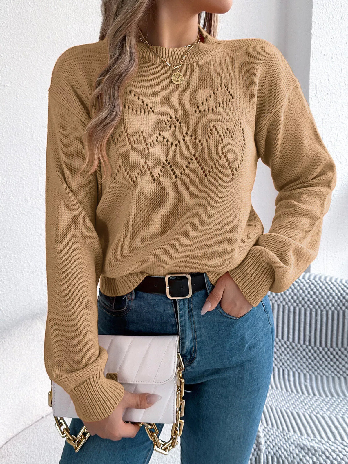 Halloween Pumpkin Face Knit Top