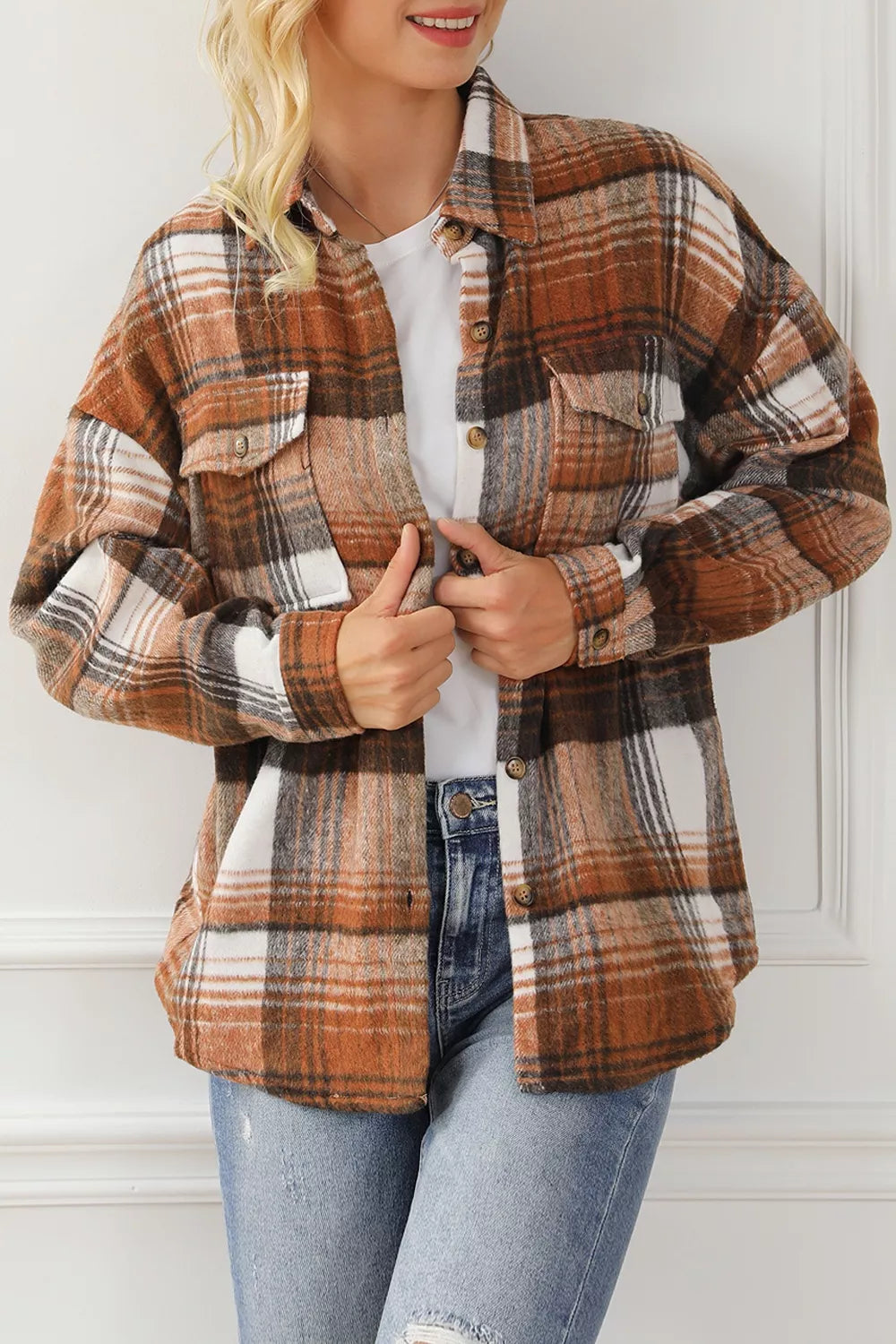 Plaid Button Up Shacket