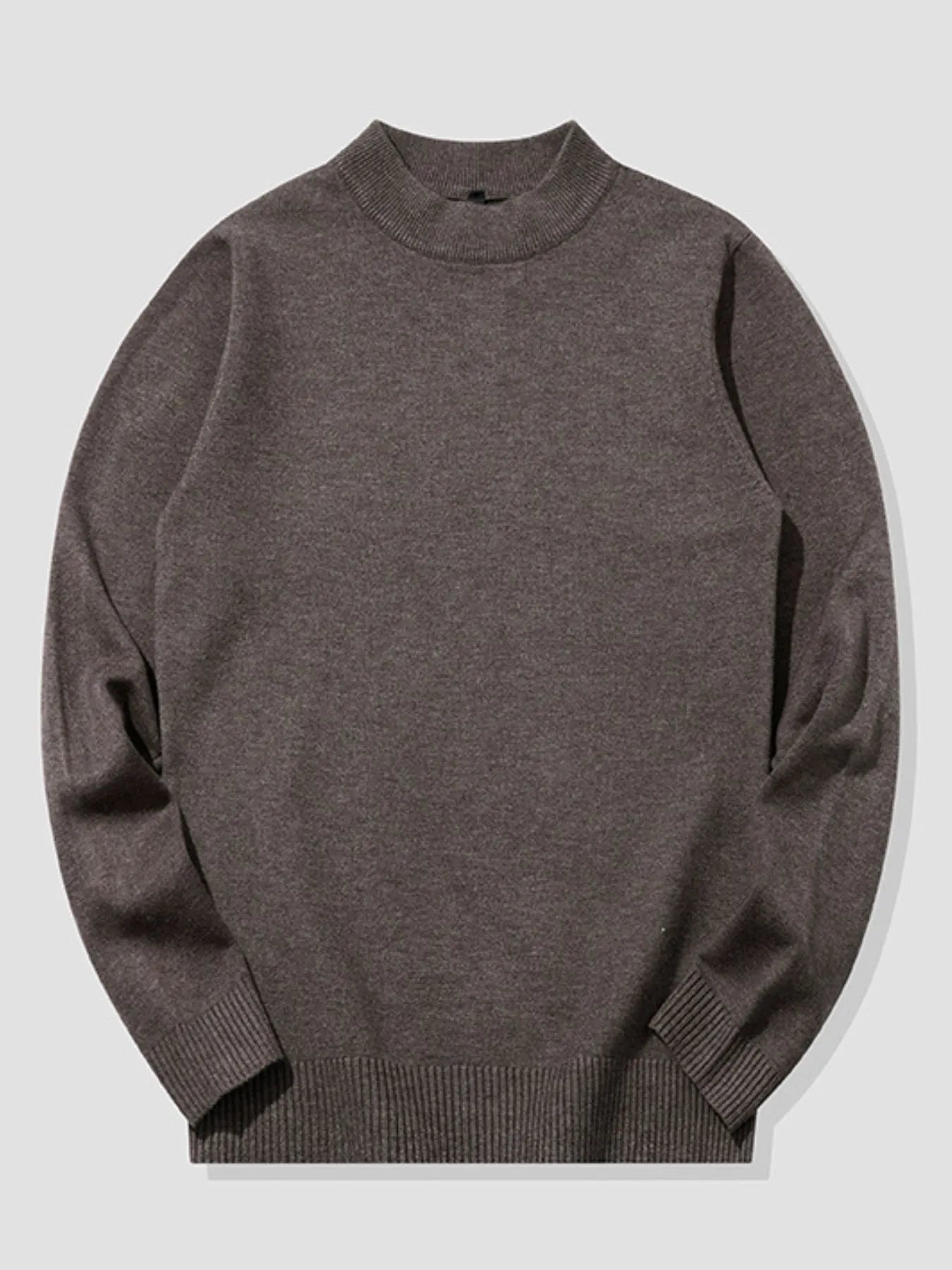 Men's Plus Size Ribbed Hem Long Sleeve Sweater