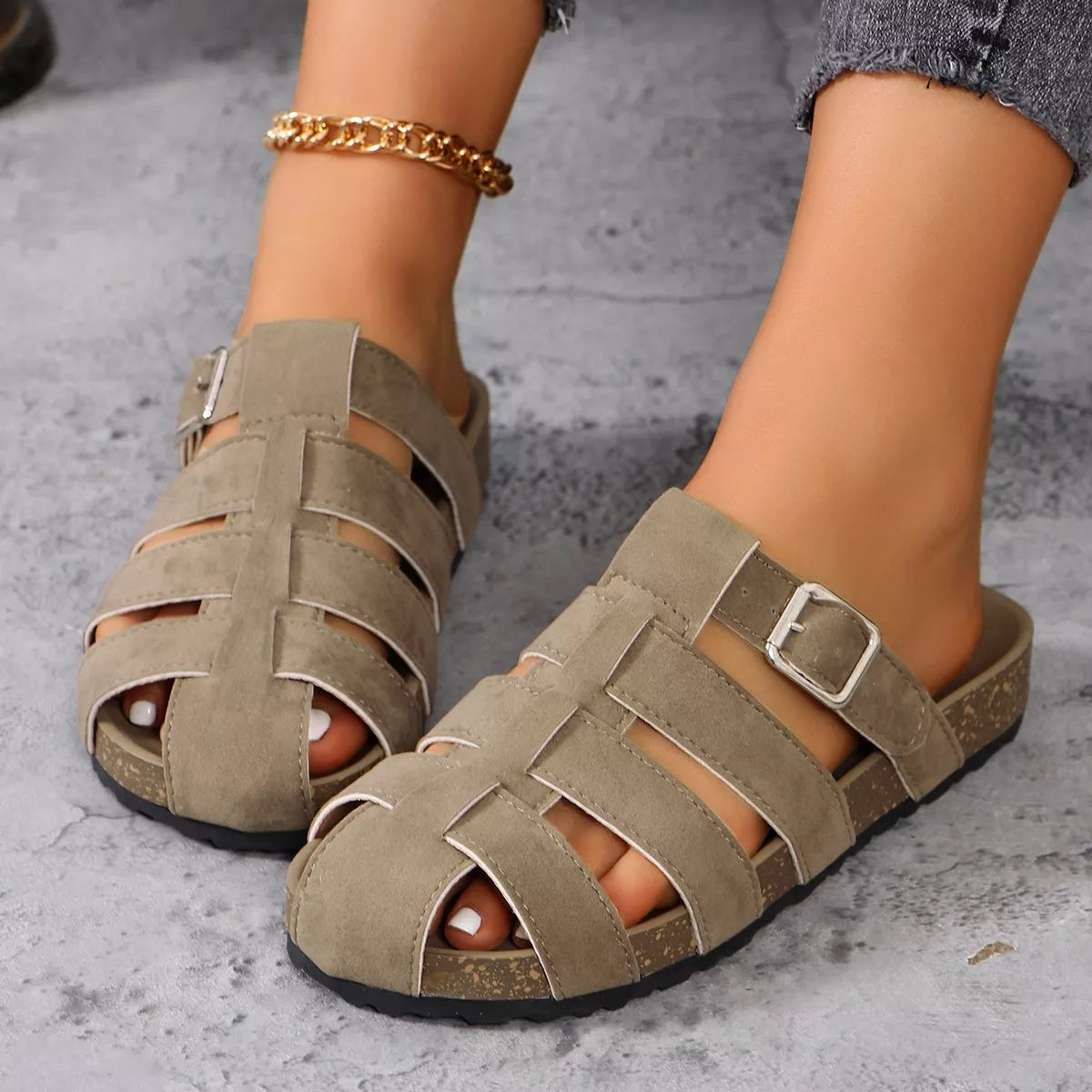 Round Toe Flats Sandals