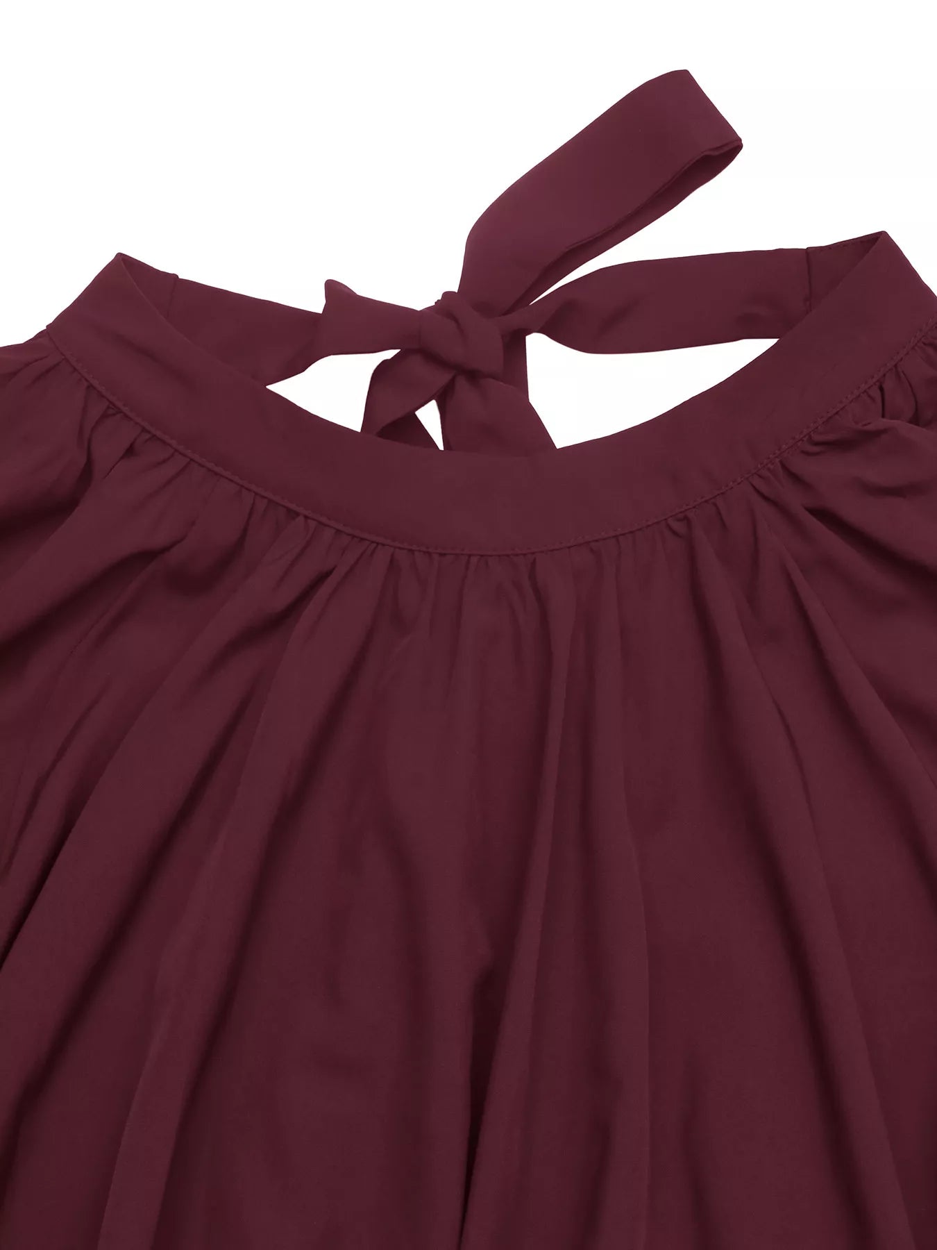 Tie Back Balloon Sleeve Blouse