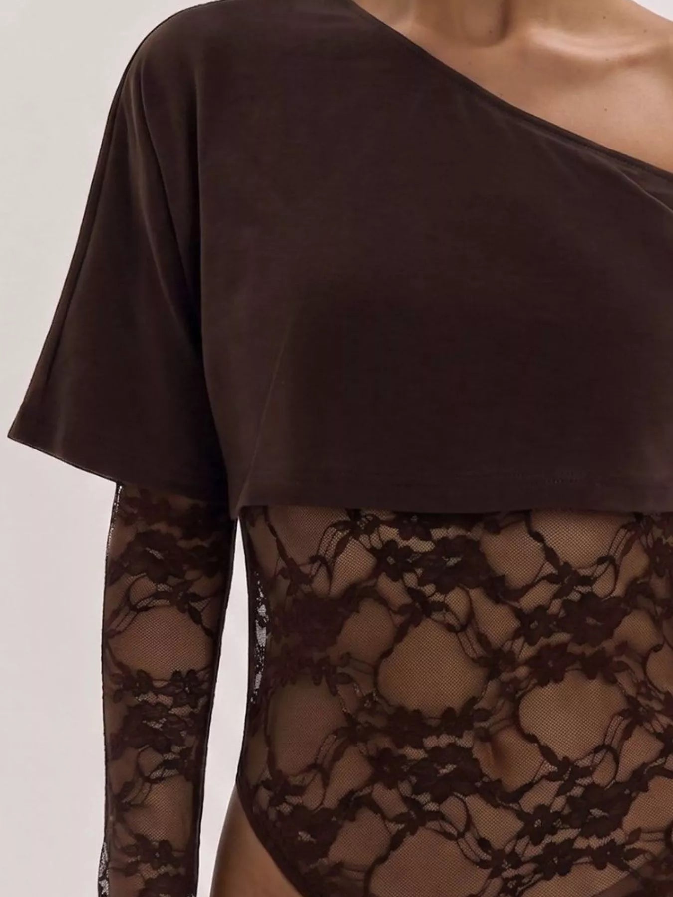 One-Shoulder Lace Bodysuit