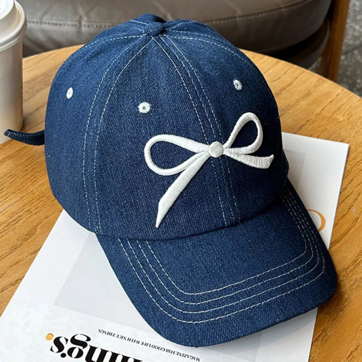 Bow Embroidered Baseball Cap