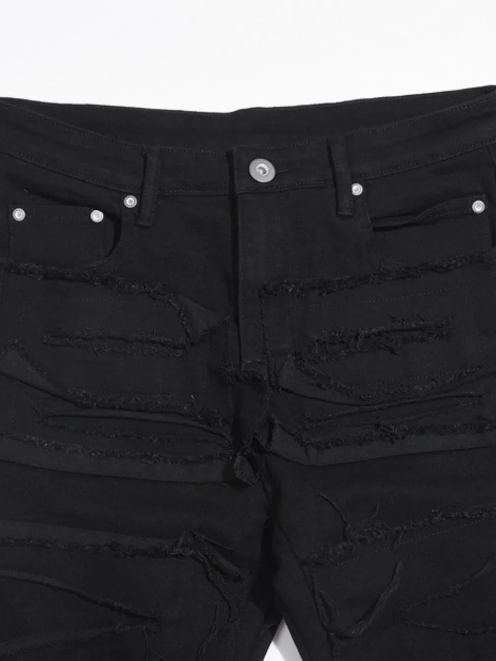 Men's Washed Distressed Panelled Jeans
