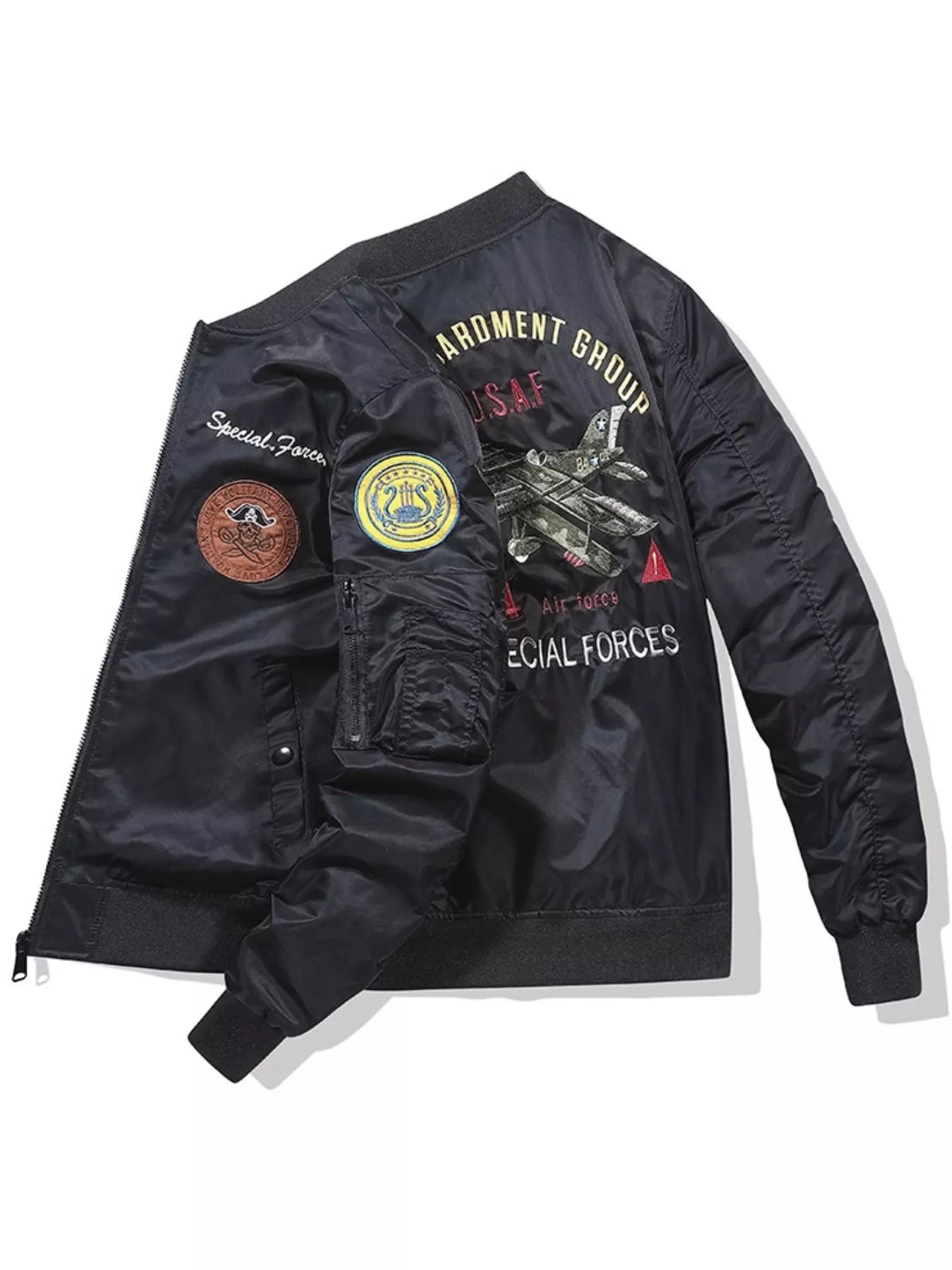 Men's Plus Size Zip Up Bomber Jacket
