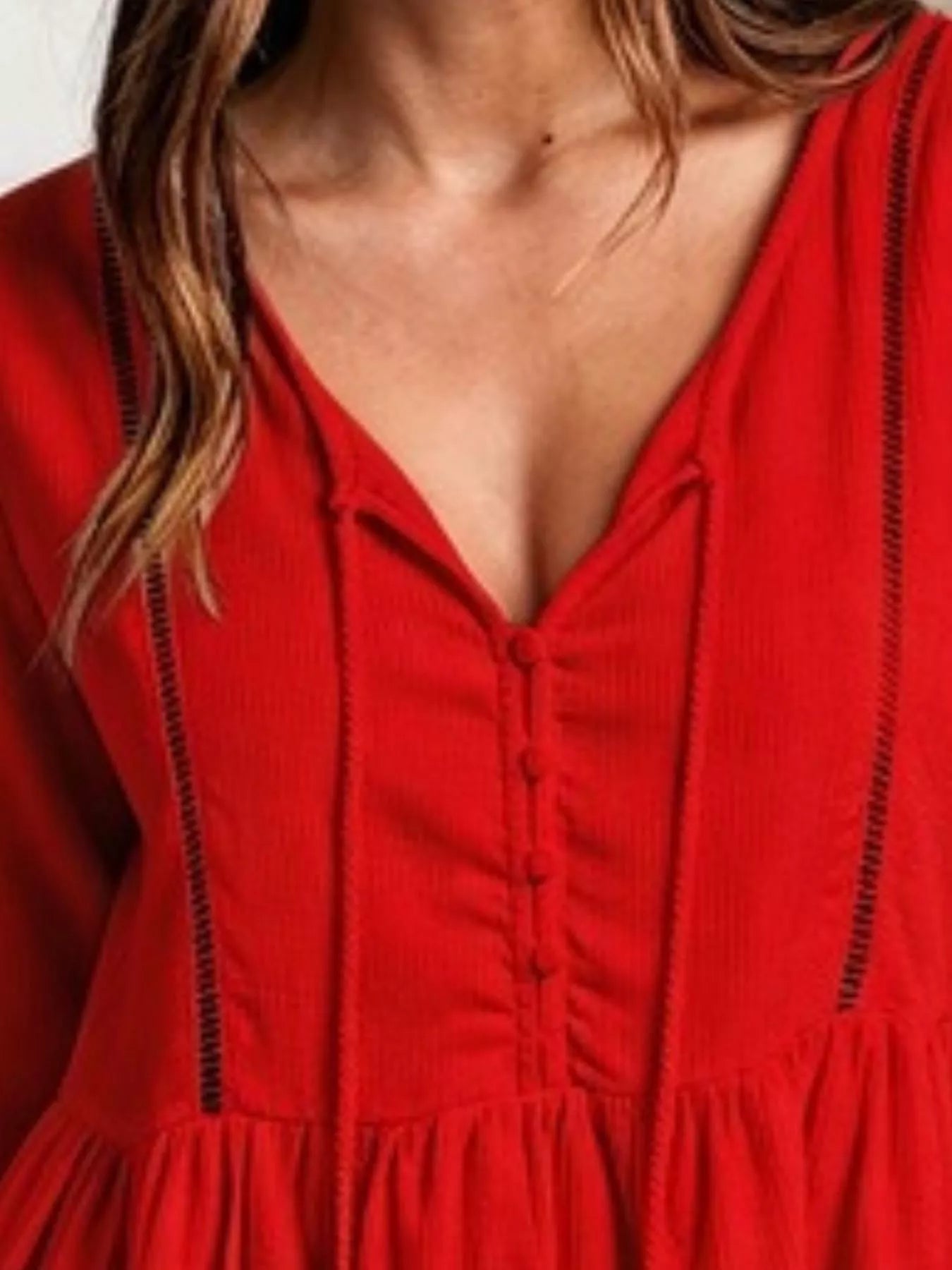 Tassel Drawstring Long Sleeve Peplum Top