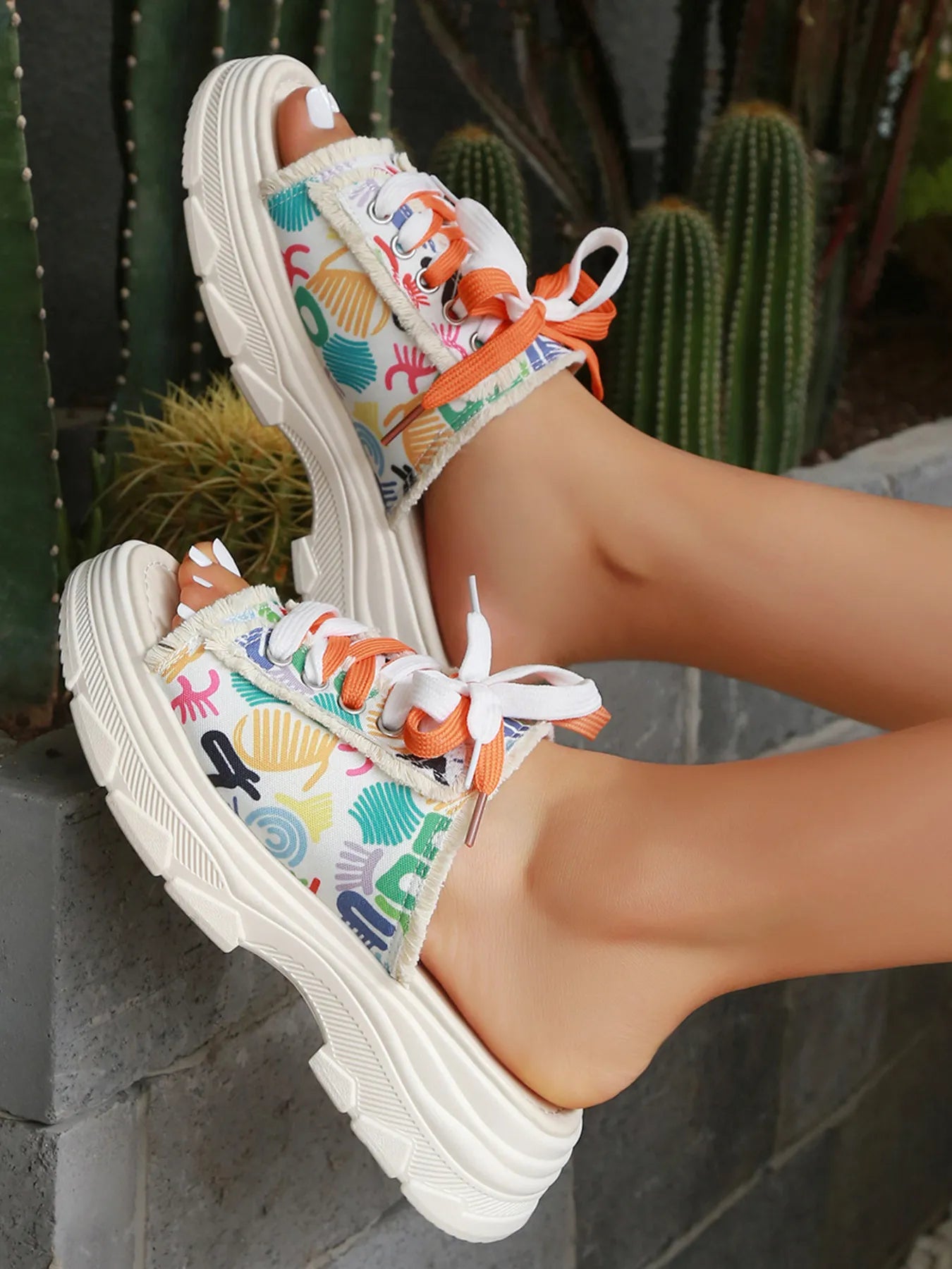 Platform Lace-Up Sandals