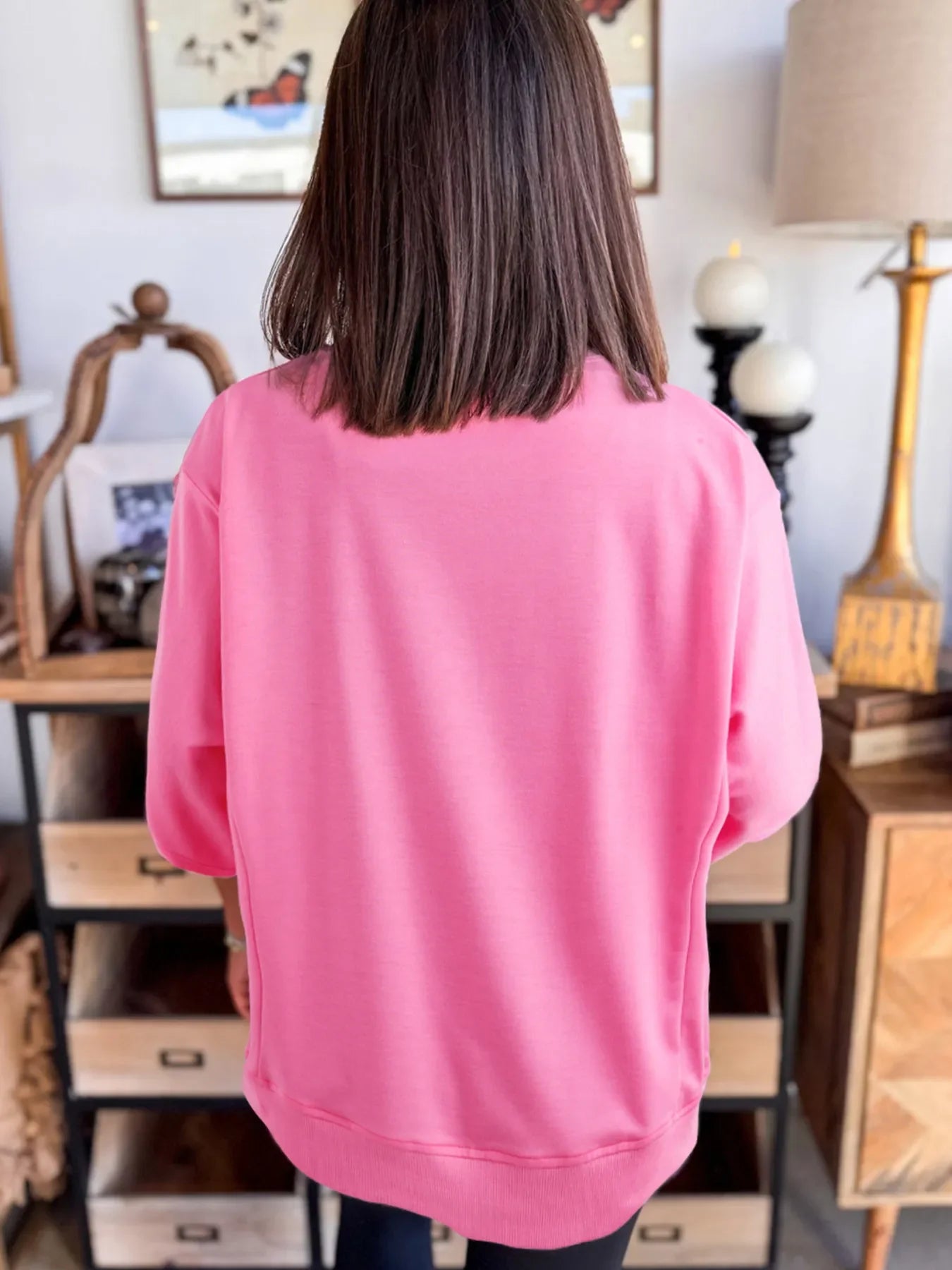 Flower Oversized Round Neck T-Shirt