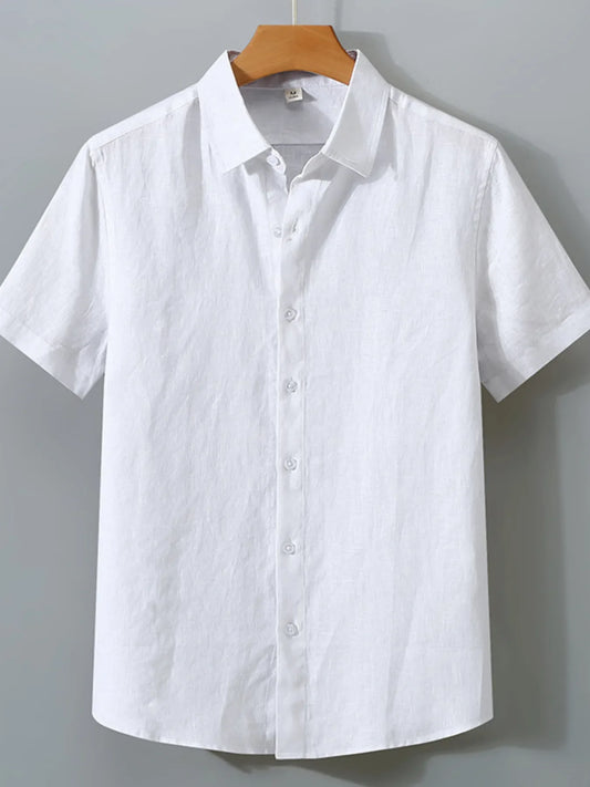 Men's Full Size Short Sleeve Button-Up Shirt Plus Size