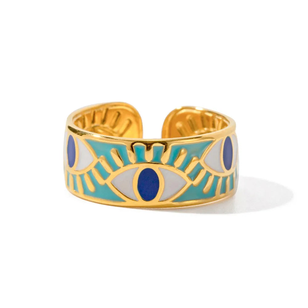 Stainless Steel Evil Eye Ring