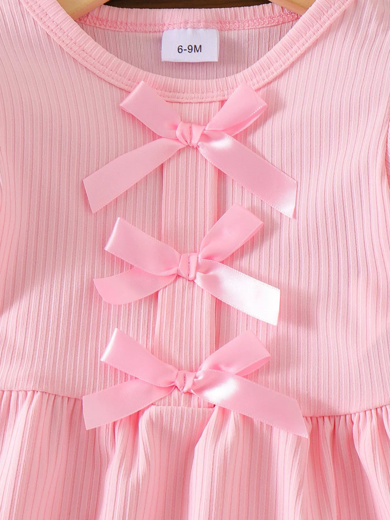 Children's Bow Ribbed Top and Shorts Set