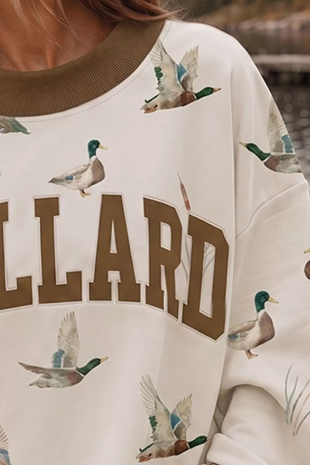 MALLARD Duck Print Sweatshirt with Contrast Trim