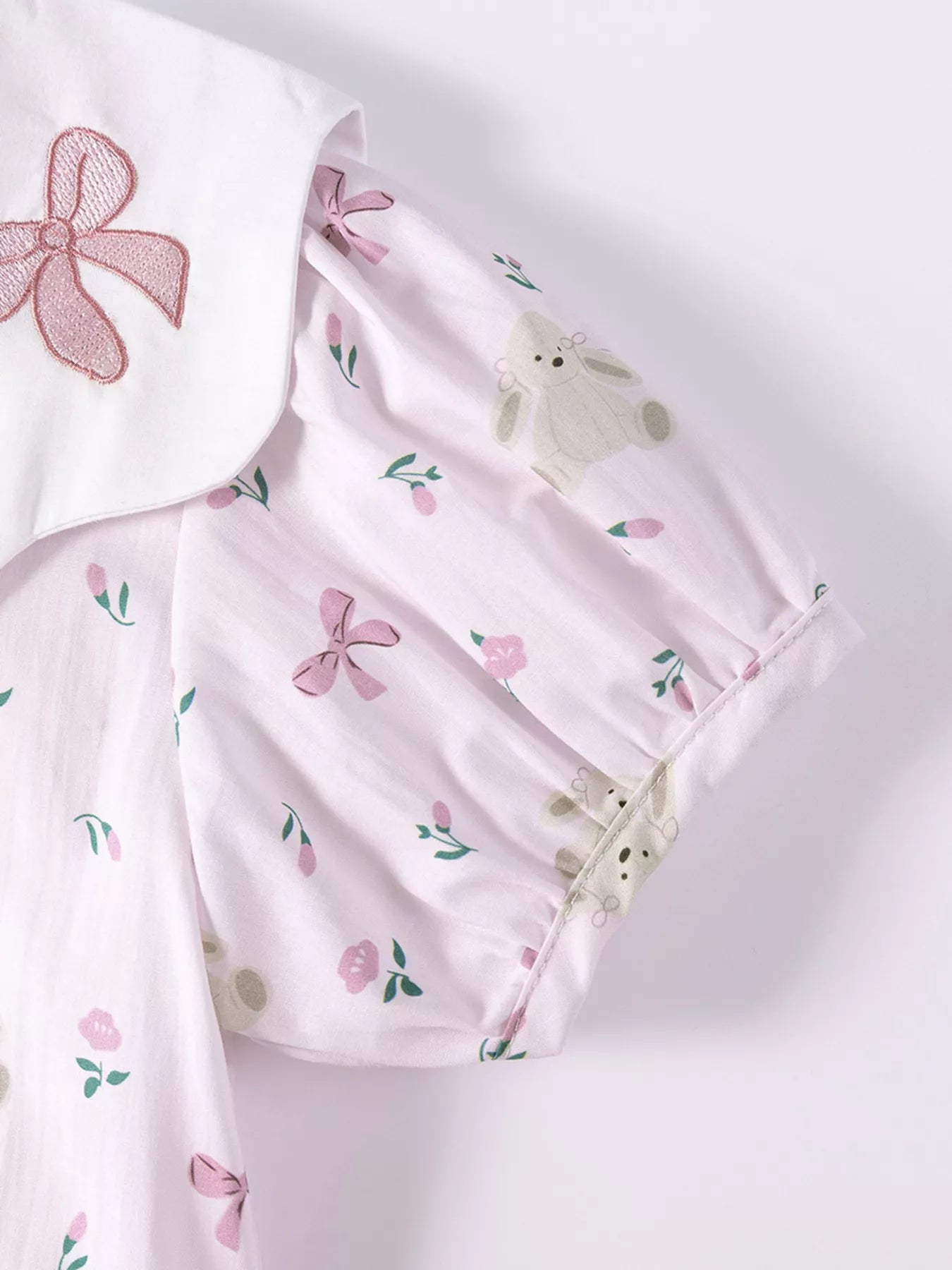 Children's Bow Print Peter Pan Collar Dress