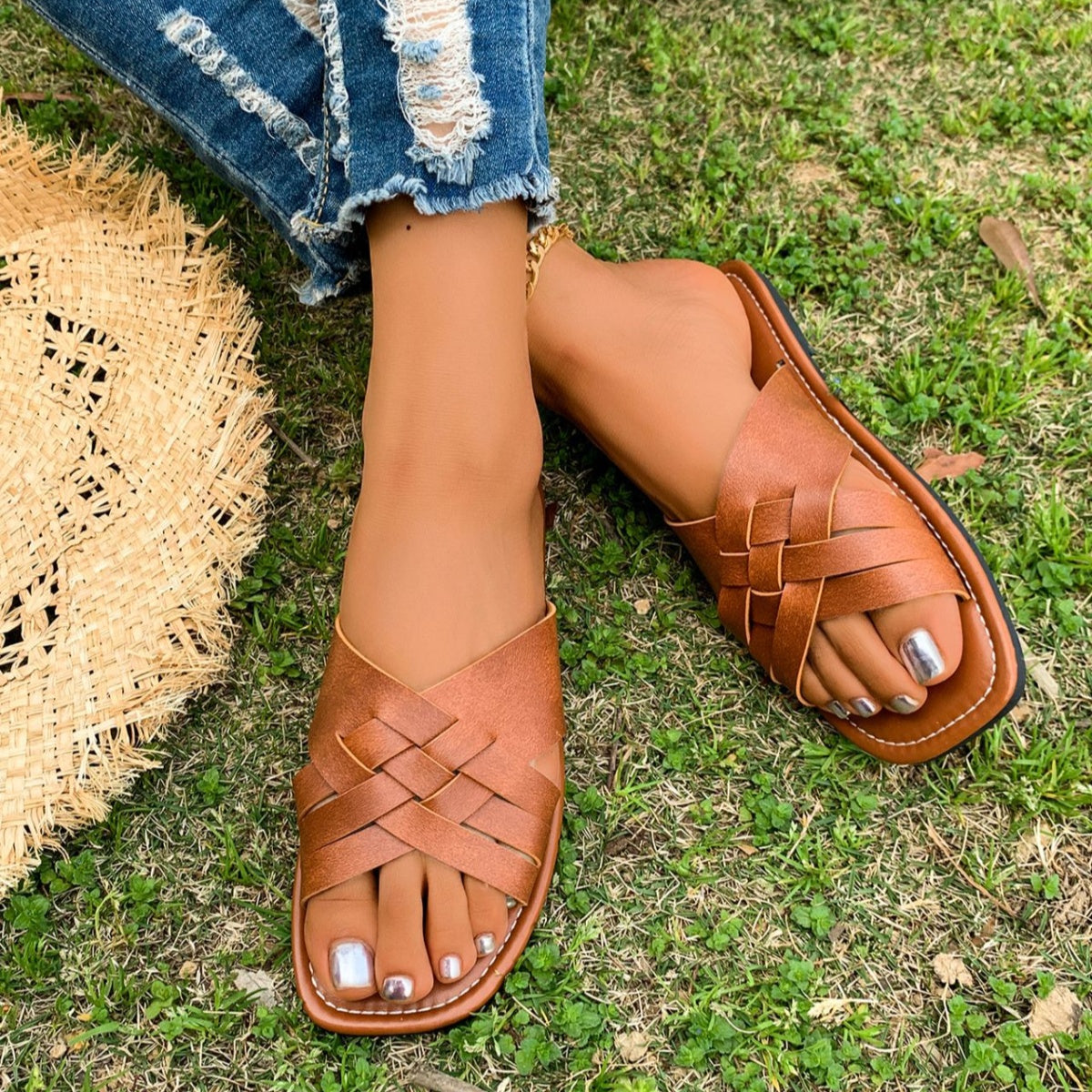 Woven Open Toe Sandals