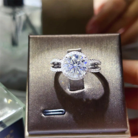 2 Carat 925 Sterling Silver Moissanite Ring