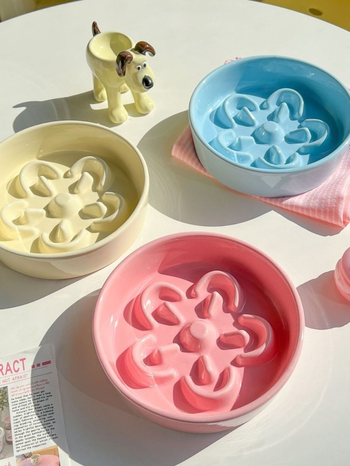 Flower-Shaped Slow Feeder Pet Bowl