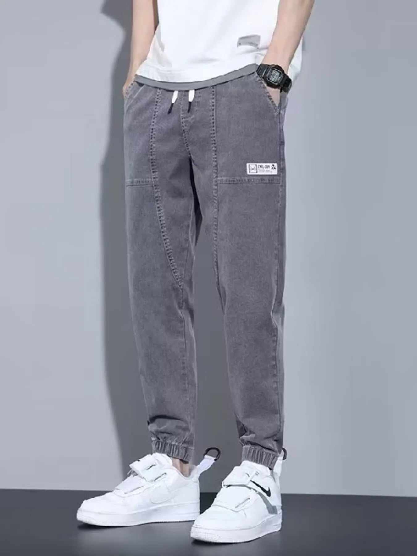 Men's Full Size Casual Loose Fit Denim Joggers Plus Size