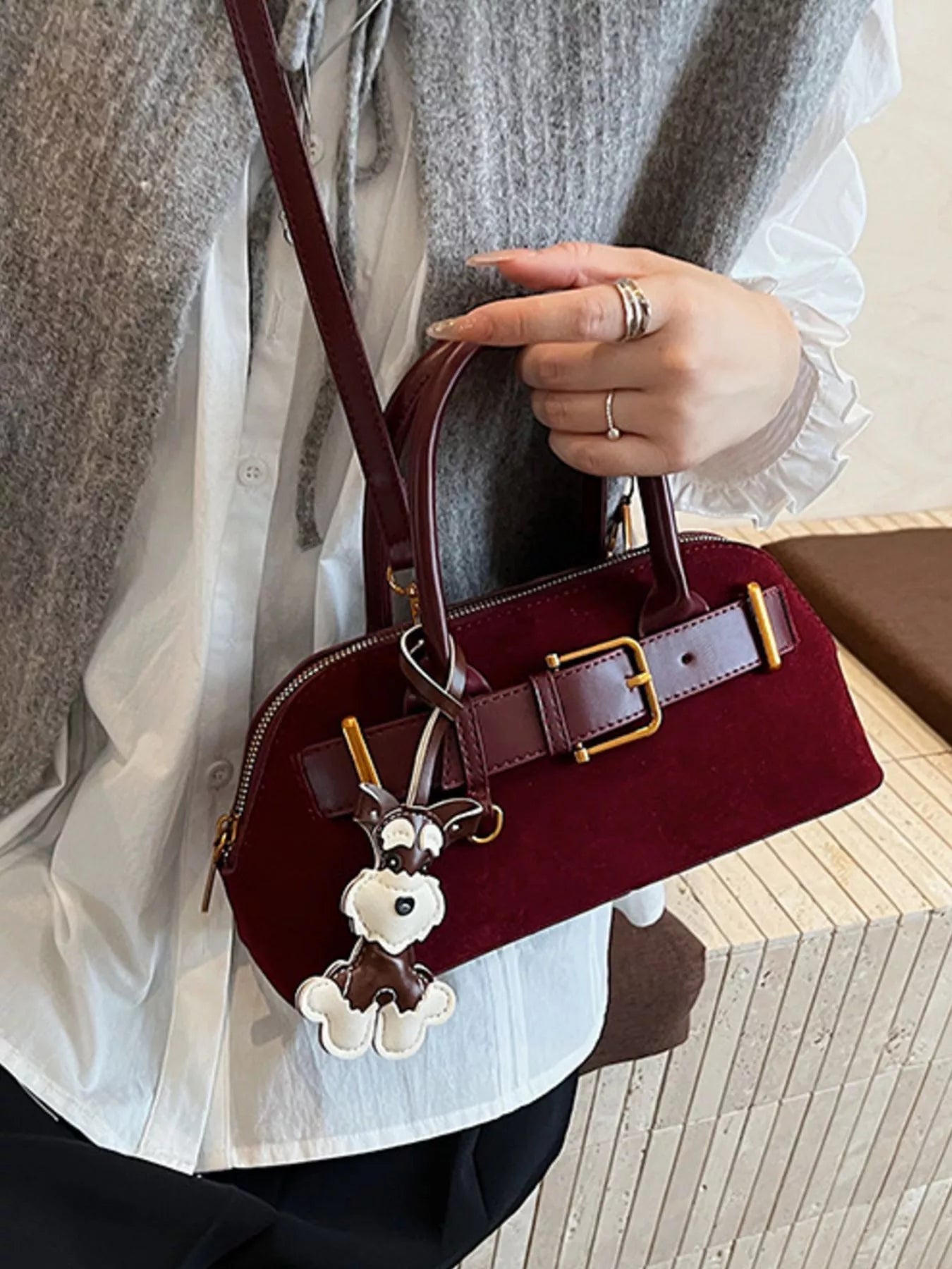 Buckle Decor Crossbody Bag