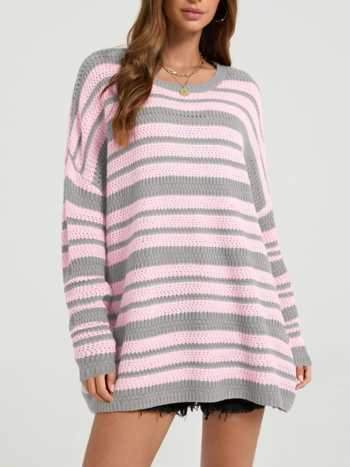 Striped Drop Shoulder Sweater