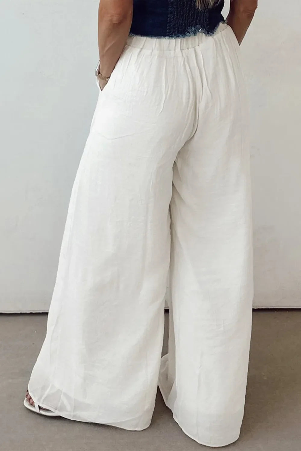 Flowy Wide Leg Pants with Drawstring Waist