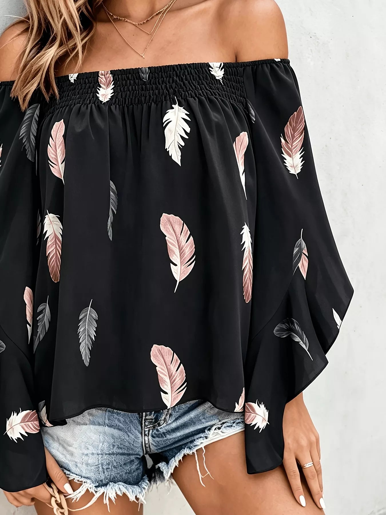 Printed Off Shoulder Blouse