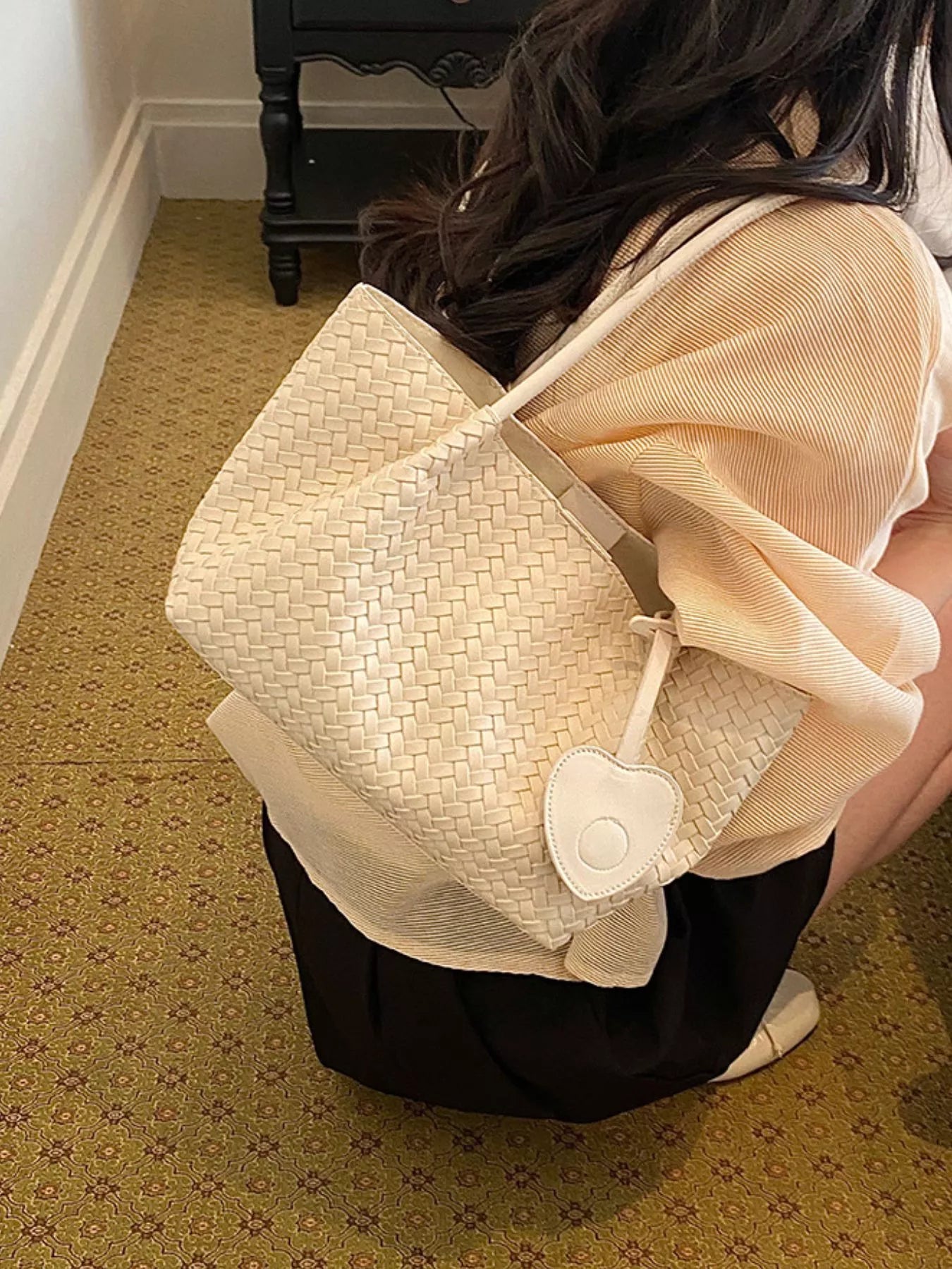 Woven Tote Shoulder Bag