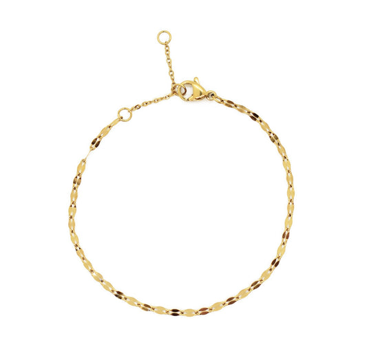 ELSIE GOLD DAINTY LACE CHAIN BRACELET