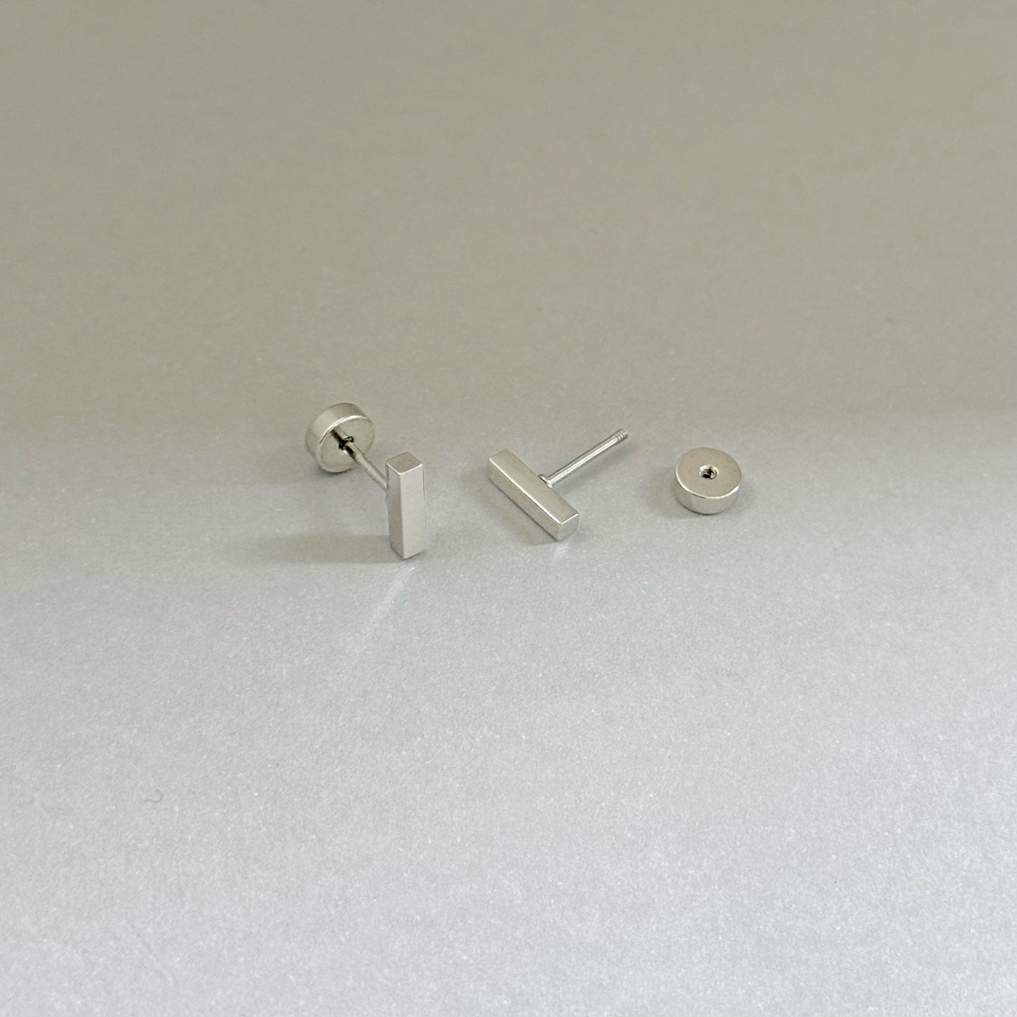 CASSIE DAINTY SILVER BAR STUD EARRINGS COMFORT FIT