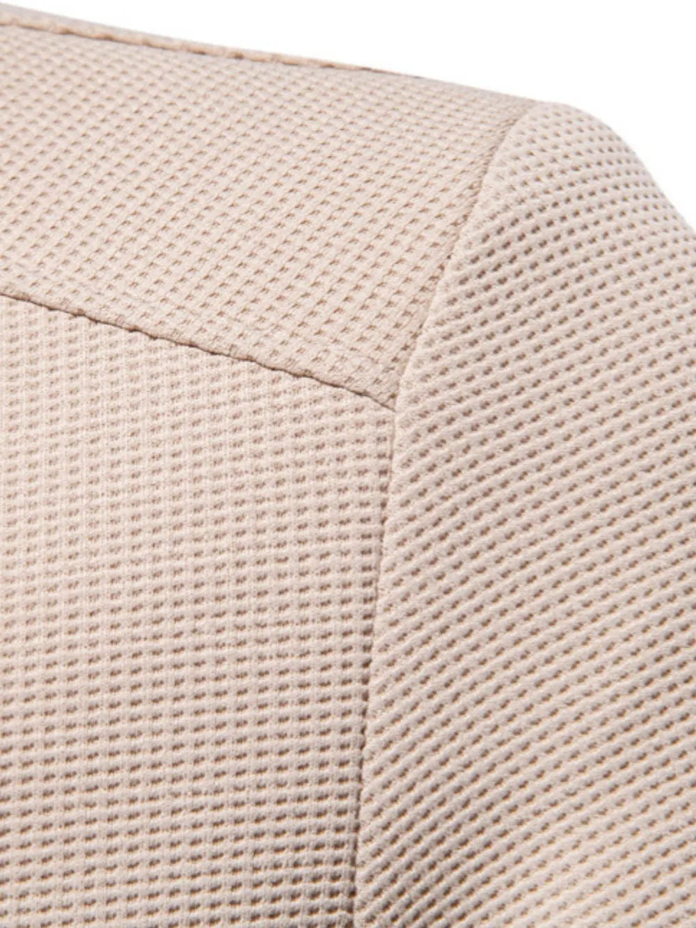 Men's Waffle Knit Baseball Collar Zip Up Jacket
